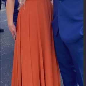 Elegant Rust Orange Maxi Dress